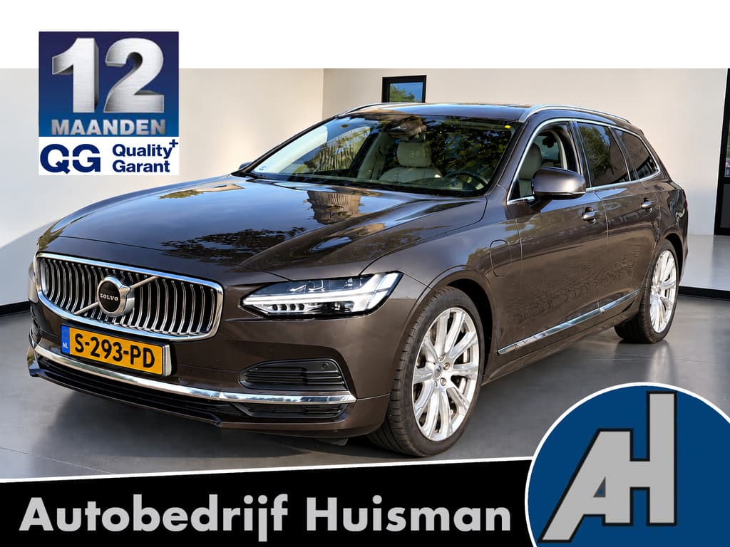 Volvo V90 2.0 T8 AWD 335kW/456pk Aut8 Plug-in hybrid Plus Bright HARMAN/KARDON + EL.TREKHAAK + SPORTSTOELEN + ADAPT.CRUISE + STANDKACHEL + STOEL-&STUURVERWARMING + LEDEREN DASHBOARD + LED KOPLAMPEN + CAMERA + ZITVERHOGER + PARKSENSOREN + 20" LM-VELGEN!! — foto 1 van 13