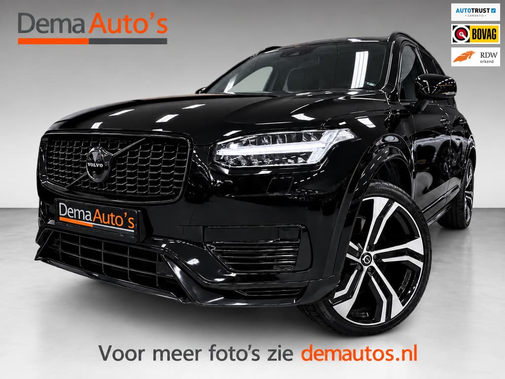 Volvo XC90 2.0 T8 Recharge R-DESIGN 7P BLACK-LINE 22'' L-RANGE LEDER/H-UP/M+KOELING-STOELEN/360CAM/ADAPT-CRUISE/// — foto 1 van 25
