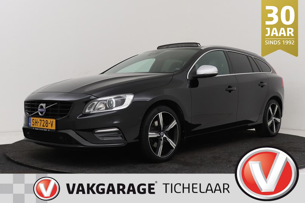 Volvo V60 2.0 T4 Business Sport R-Design | Trekhaak | Schuif-/Kanteldak | Org NL | Leer | Sportstoelen | Camera | Stoelverwarming — foto 1 van 25
