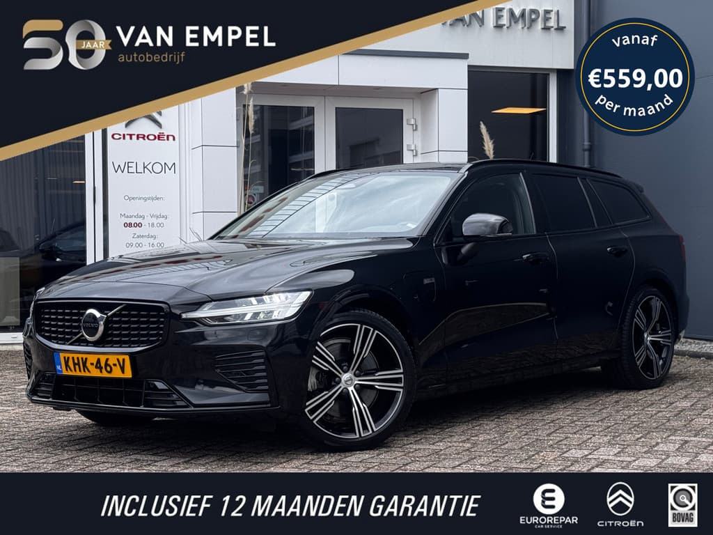 Volvo V60 2.0 T6 Plug-in hybrid AWD Ultimate Dark Long Range | Trekhaak | 100% SOH | Leder + Memory | Winter Pack — foto 1 van 25