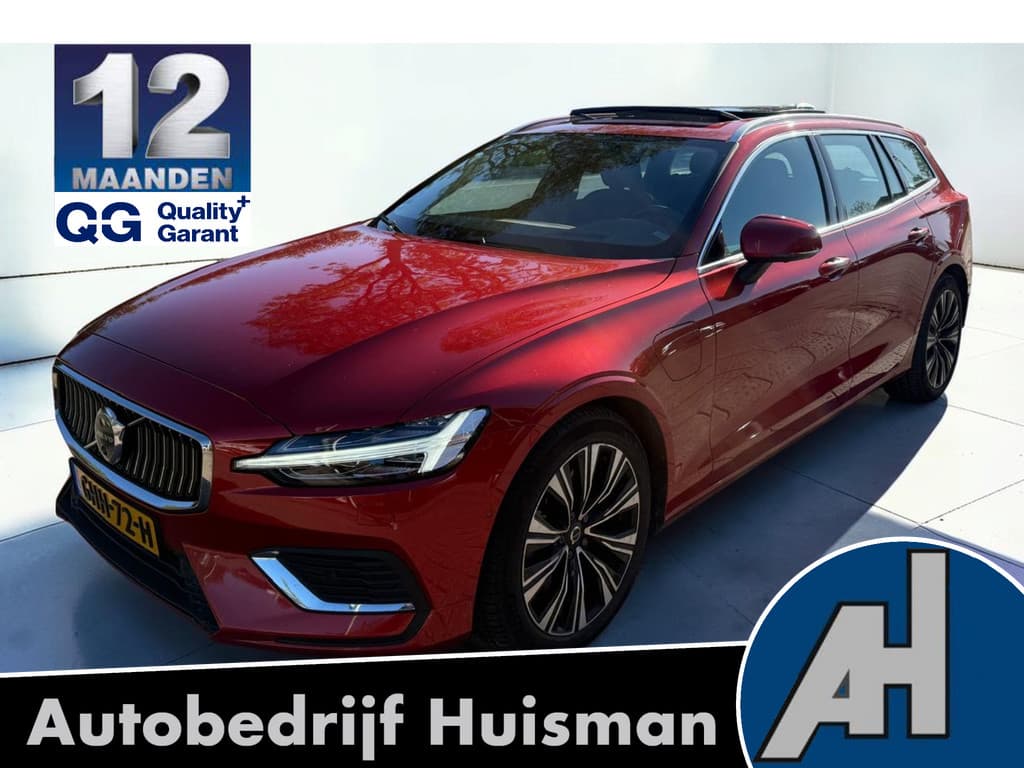 Volvo V60 2.0 T6 AWD Plug-in hybrid 293kW/399pk Aut8 Ultra Bright PANORAMADAK + HARMAN/KARDON + EL.TREKHAAK + STOELVENTILATIE&-MASSAGE + 360 CAMERA + BLIS + ADAPT.CRUISE + MATRIX LED + PILOT ASSIST + STUUR&STOEVERWARMING V&A + PARKSENSOREN + 18" LM-VELGEN!! — foto 1 van 17